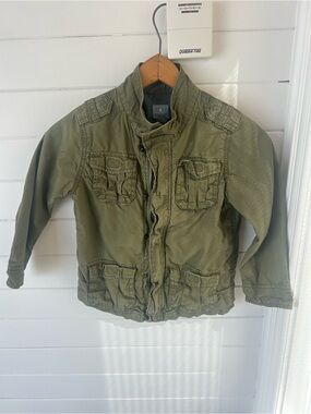 Baby Gap toddler 5Y Olive Green Utility Field Jacket Military Cargo Coat